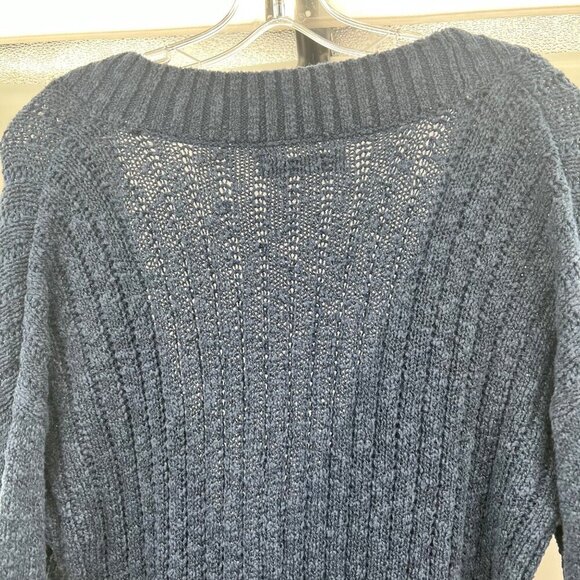 SO Knit Cardigan Blue V-Neck Long Sleeve Button Up Women's Size Small - Picture 6 of 9